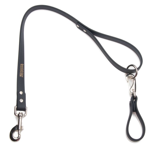 Durasoft Imitation Leather Belt Loop Leash - Black