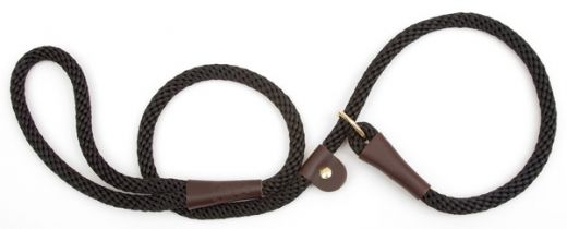 Mendota Slip Leash - Large 1/2 Inch - Black / 4 Feet