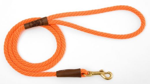 Mendota Snap Leash - Small 3/8 Inch - Orange / 4 Feet
