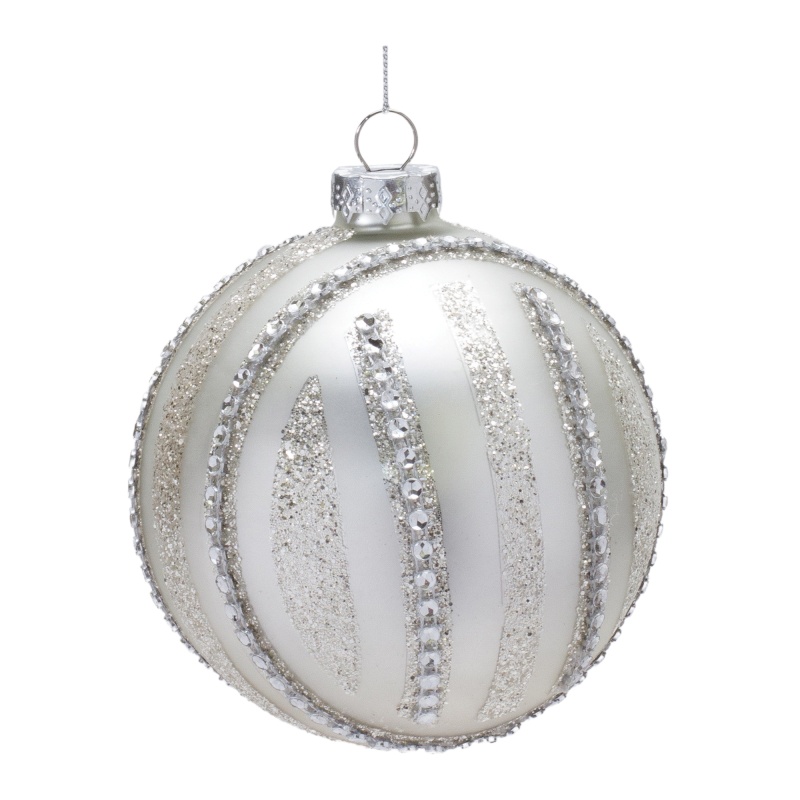 Melrose International Glass Ball Ornaments, Set of 6, 4”D