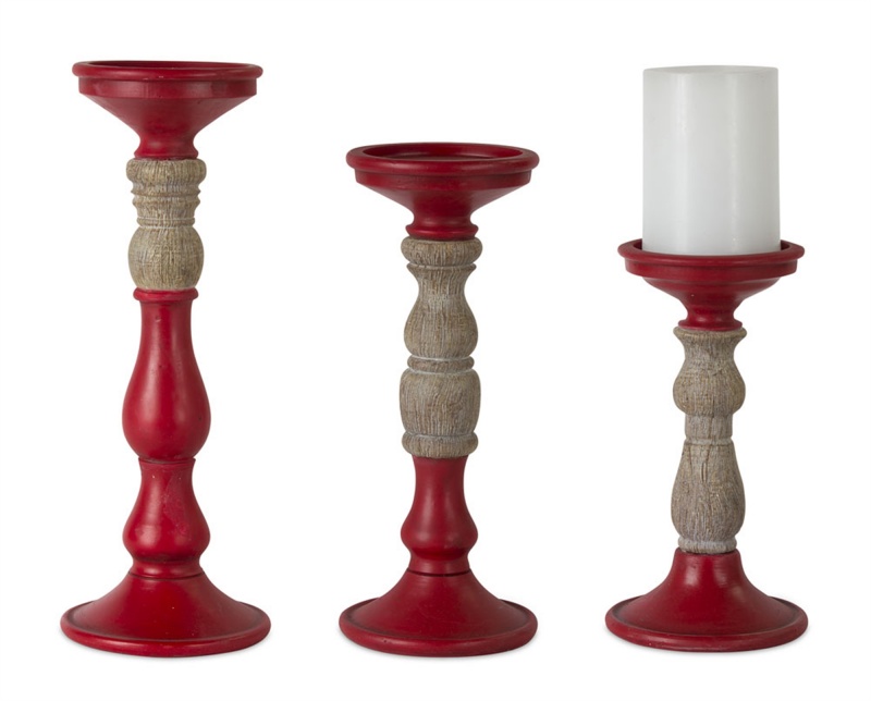 Melrose International Resin Candle Holder Set of 3
