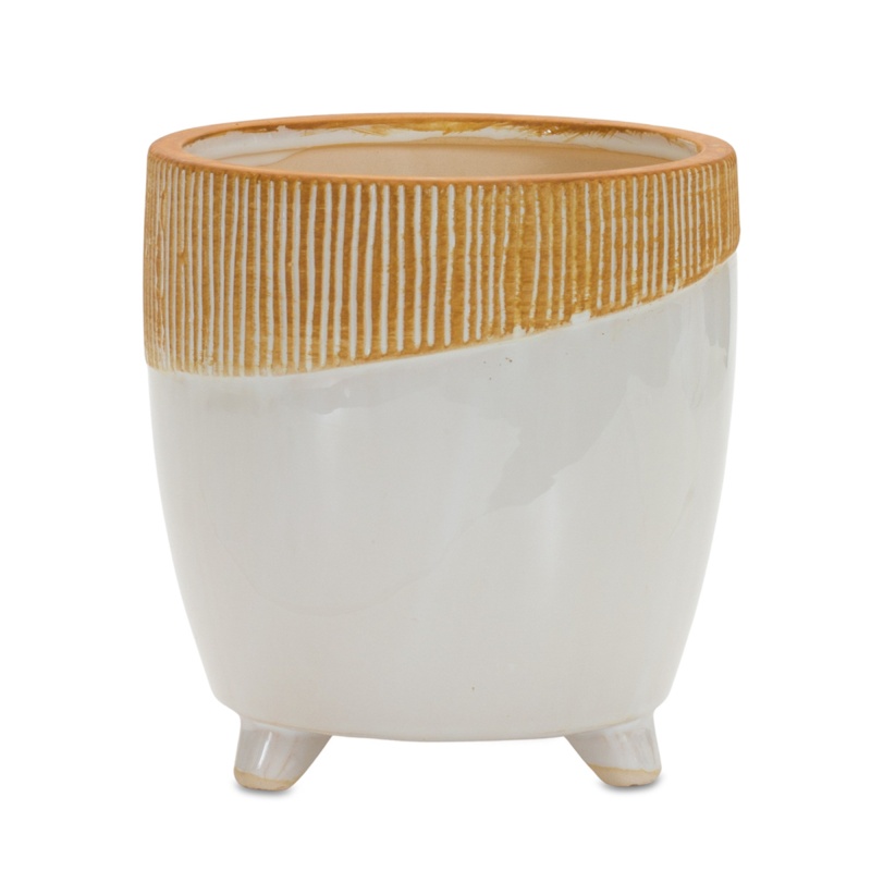 Pot W/Legs 7”H Terra Cotta