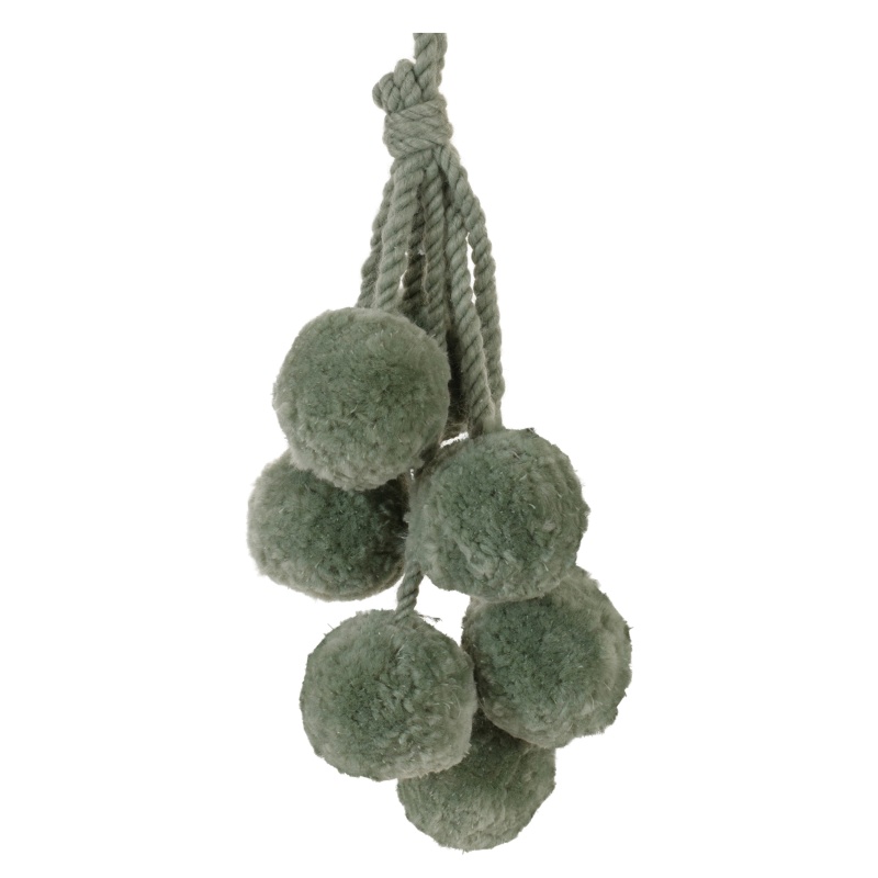 Pom Pom Ornament Drop (Set Of 4) 14.5”H Polyester
