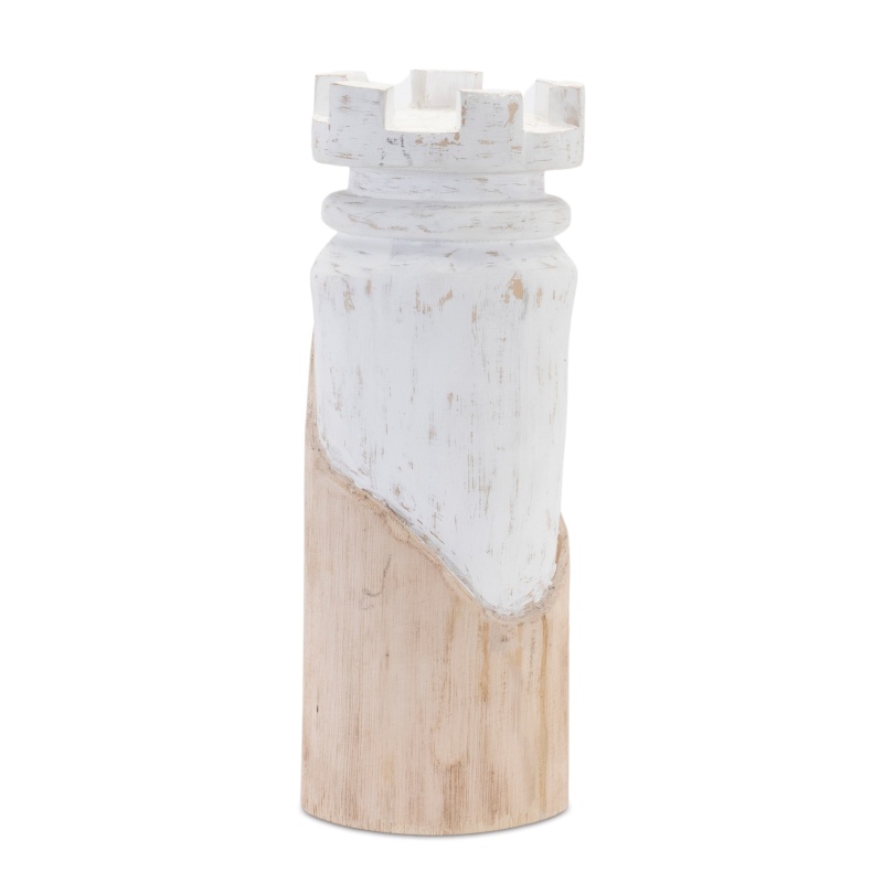 Rook Chess Piece Set of 2, 11”H Wood