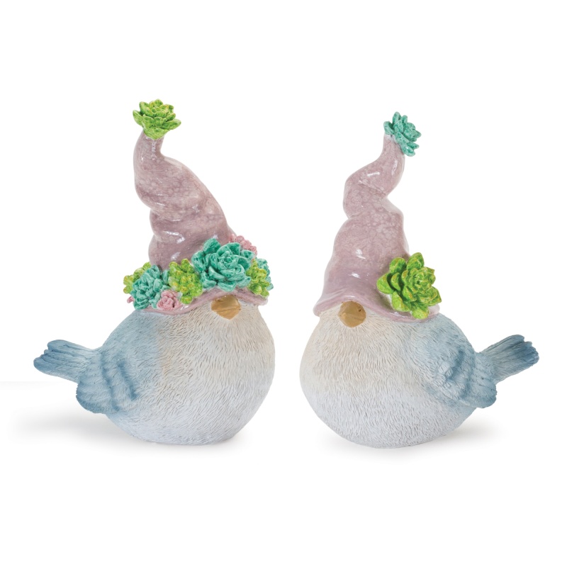 Succulent Bird (Set of 2) 6.75”H Resin