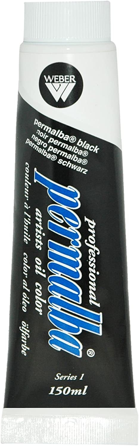 Permalba Black Oil 150 Ml by Weber - Professional Artist Medium for Oil Painters