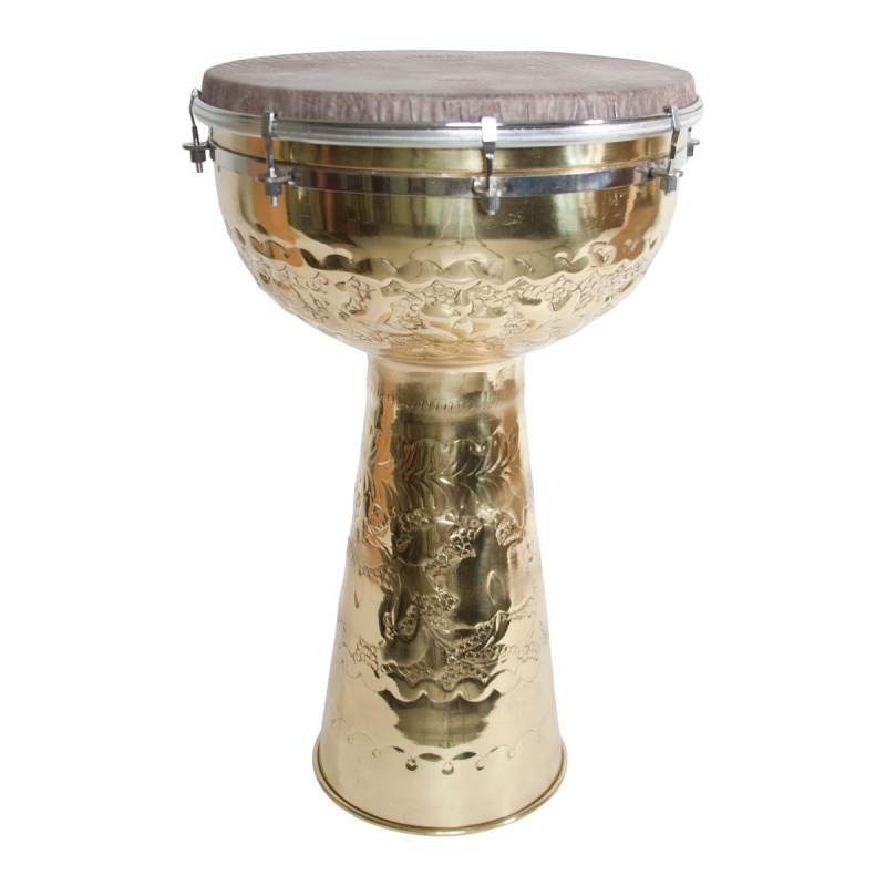 Mid-East Brass Doumbek With Skyndeep Head 12-By-20-Inch