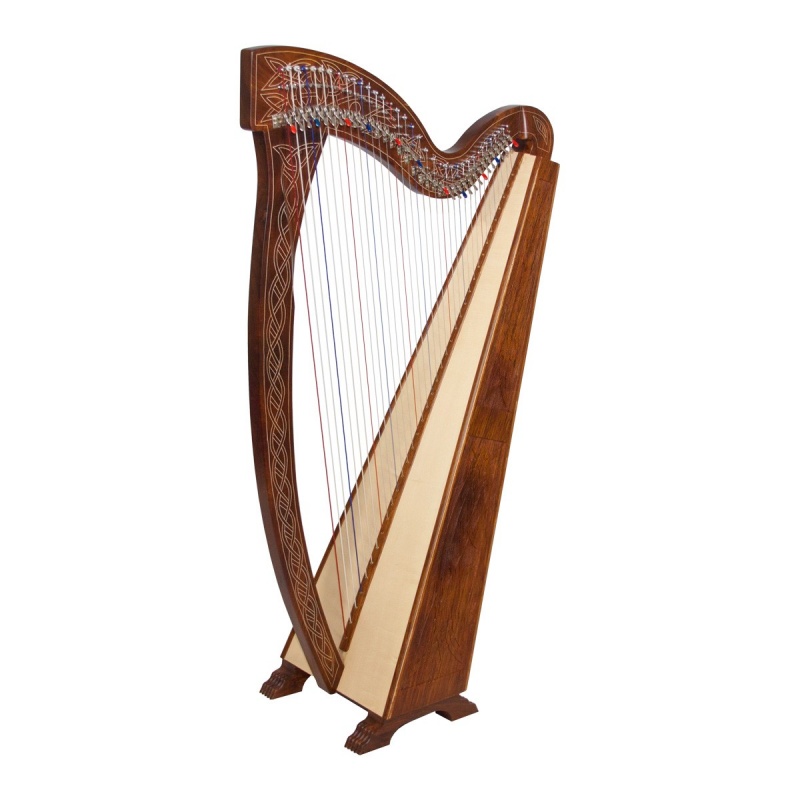 Roosebeck Meghan Harp 36-String Chelby Levers Sheesham Knotwork