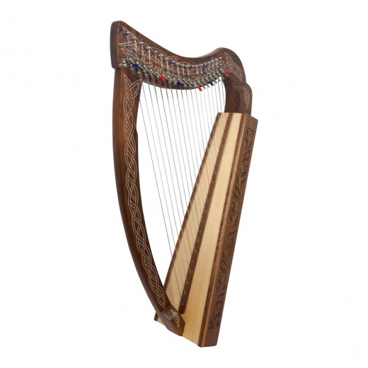 Roosebeck Pixie Harp 19-String Non-Standing Chelby Levers Walnut Thistle