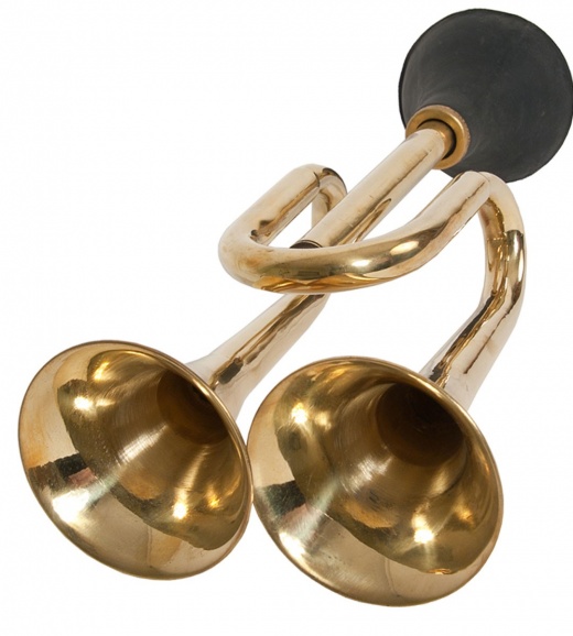 Dobani Double Bell Bulb Horn - 3.75-Inch Bell Brass Instrument