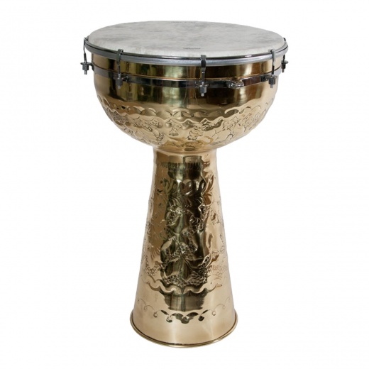 Mid-East Brass Doumbek with Fiberskyn Head 12-By-20-Inch