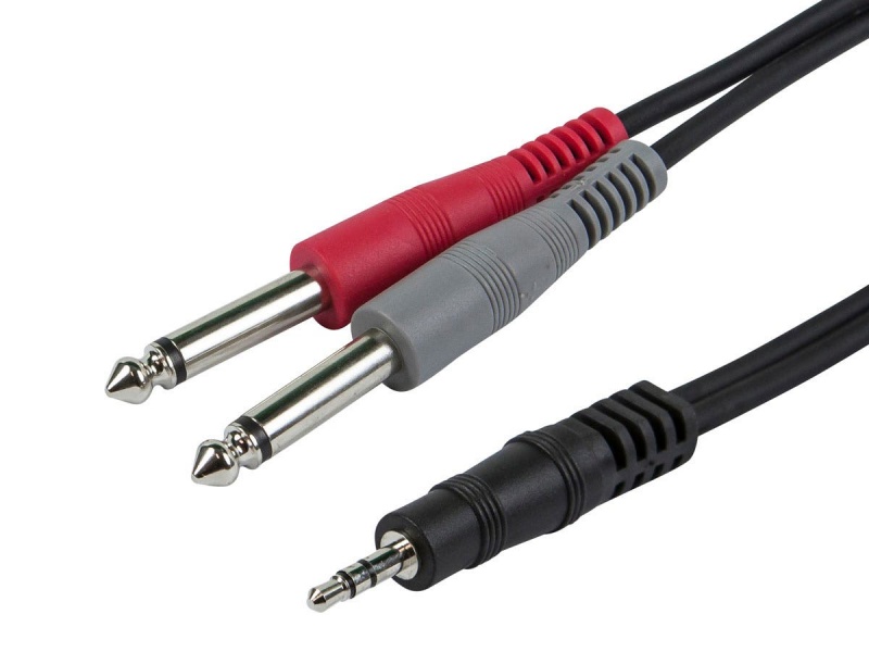 Mono/8In Trs Male To Two 1/4In Ts Male Y Cable And Adapter - 3Ft