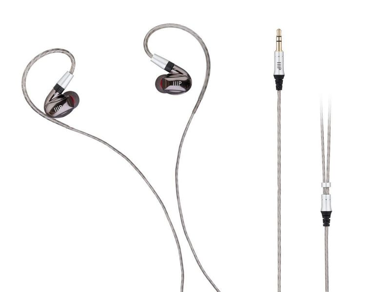Monoprice Mp80 Aluminum In-Ear Earphone Balanced Armature Driver And Dynamic Driver With Three Tuning Nozzles