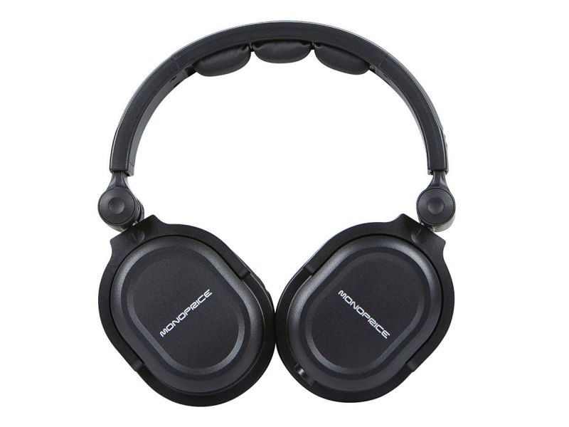 Monoprice Premium Hi-Fi Dj Style Over-The-Ear Pro Headphones With Mic