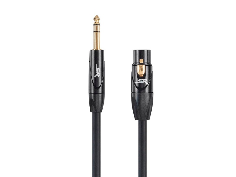 Stage Right 3Ft Xlr Female To 1/4Inch Trs Male 16Awg Cable (Gold Plated)