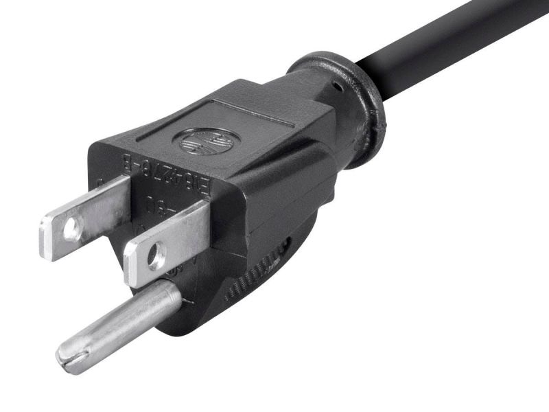 Monoprice Right Angle Power Cord - Nema 5-15P To Right Angle Iec 60320 C13, 16Awg, 13A/1625W, Sjt, 125V, Black, 3Ft