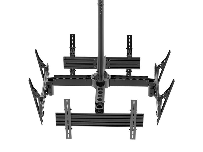 Monoprice Commercial Series Quad Sided Ceiling Tv Mount Bracket, For Led Displays 32In To 65In, Max Weight 66 Lbs. Per Screen, Vesa Pattern Up To 600X400