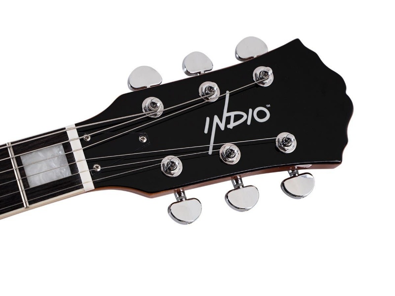 indio by monoprice boardwalk hollow body electric guitar with gig bolsa