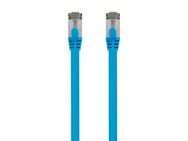 Monoprice Cat8 25Ft Blue Patch Cable, Double Shielded (S/Ftp), 26Awg, 2Ghz, 40G, Pure Bare Copper, Snagless Rj45, Entegrade Series Ethernet Cable