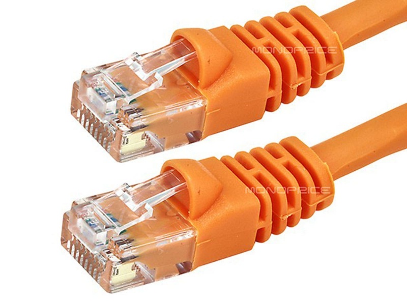 Monoprice Cat6 Ethernet Patch Cable - Snagless Rj45, Stranded, 550Mhz, Utp, Pure Bare Copper Wire, 24Awg, 20Ft, Orange