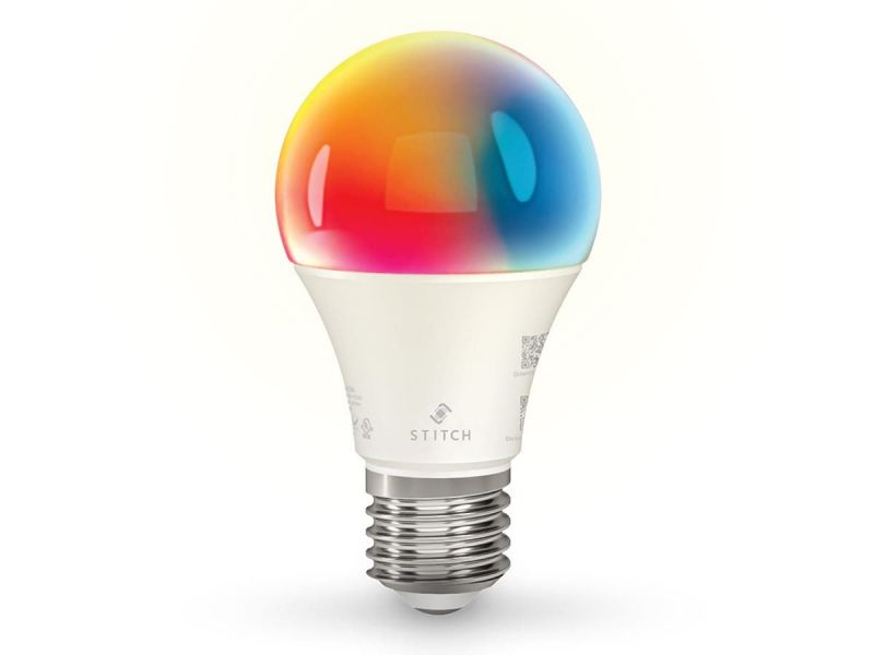 Stitch Smart Wi-Fi Rgb Light Bulb, 9W Led Rgb Color And Warm, Cool White, A19 E26, Compatible With Alexa And Google Home For Touchless Control, No Hub Required