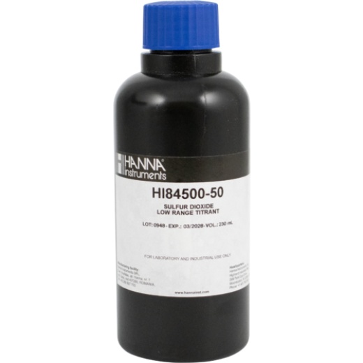 Hanna Low Range Titrant For Sulfur Dioxide Mini Titrator (Hanna# Hi84500-50)
