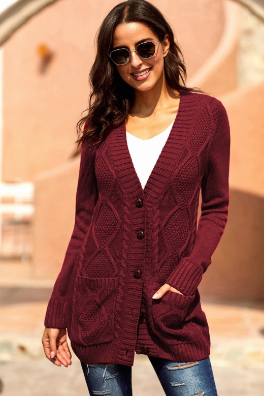 Buttons Closure Cardigan