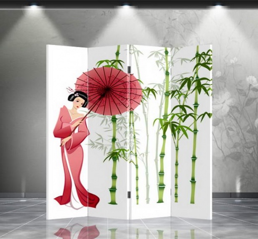 Double Sided Canvas Screen Room Divider - Beauty