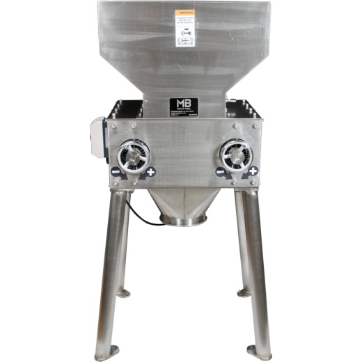 Mb® Commercial Grain Mill | 1700-2200 Lbs/Hr | Differential Roller Speed | Slotted Steel Alloy Rollers | Mill Gap Adjustment Wheels | 4 Hp | 220v