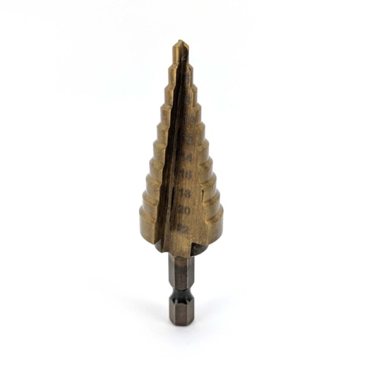 Step Drill Bit | Self-Starting | Hss High Speed Steel | Titanium Nitride Coated | 0.15 – 0.78 In