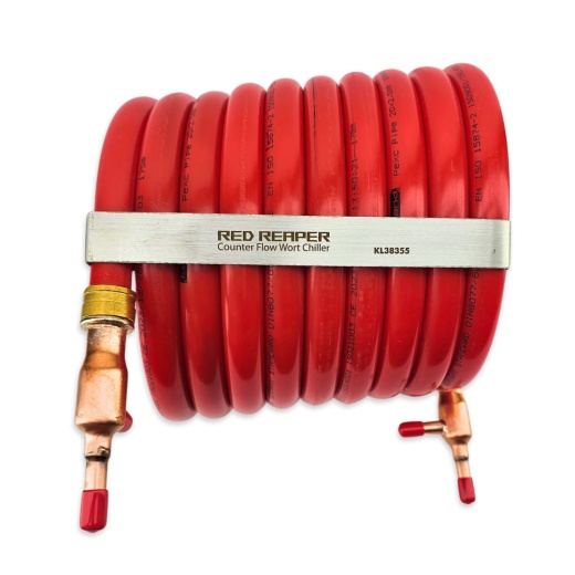 Red Reaper Counterflow Chiller | Pex / Copper Wort Chiller | 3/8" Barbs | 9.5Mm Duotight Compatible