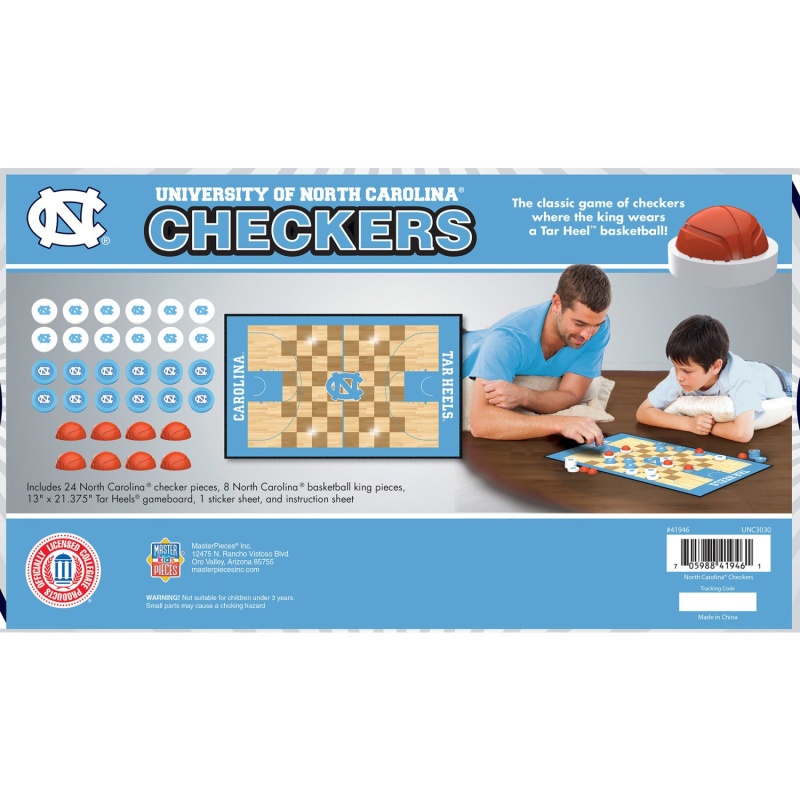 Unc Tar Heels Checkers Board Game