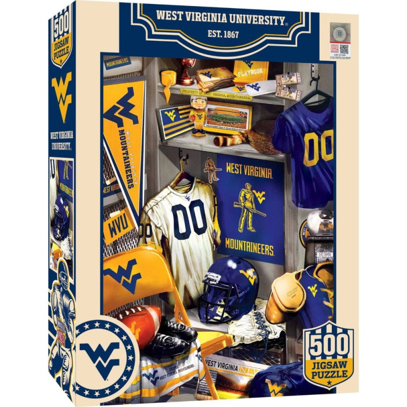 West Virginia Mountaineers - Locker Room 500 Piece Jigsaw Puzzle