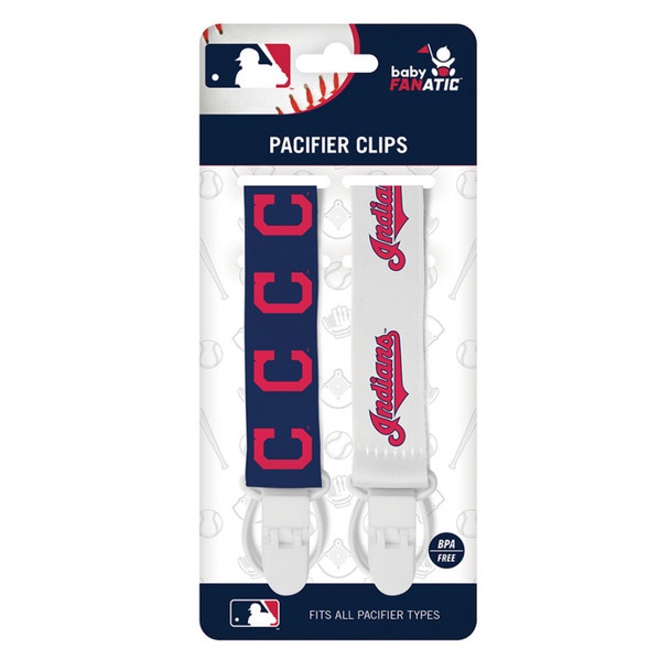Cleveland Indians Mlb Baby Fanatic Pacifier Clip 2-Pack