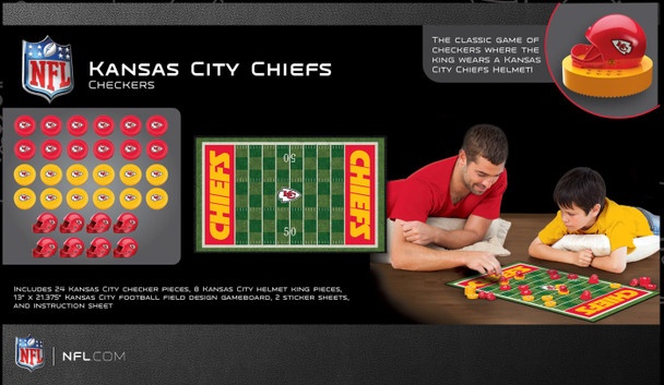 Masterpieces Family Game - Nfl Kansas City Chiefs Checkers - Officially Licensed Board Game For Kids & Adults