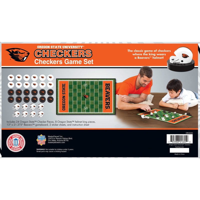 Oregon State Beavers Checkers Board Game