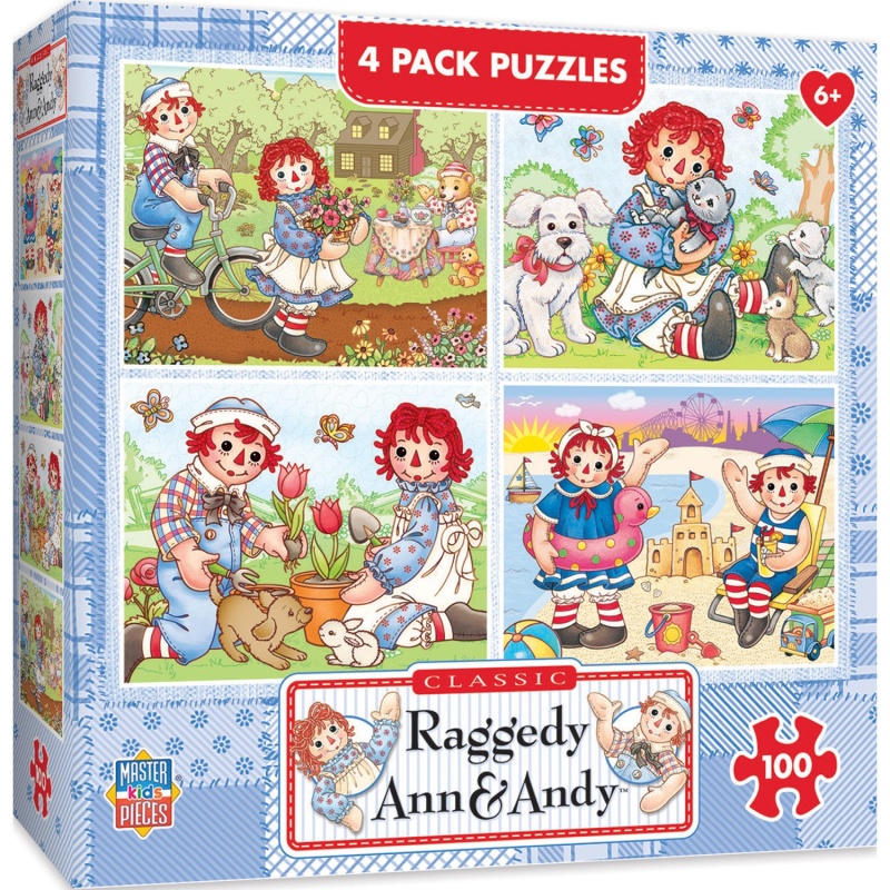 Raggedy Ann 100 Piece Jigsaw Puzzles 4-Pack