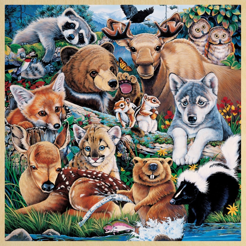 Wood Fun Facts - Forest Friends 48 Piece Wood Jigsaw Puzzle