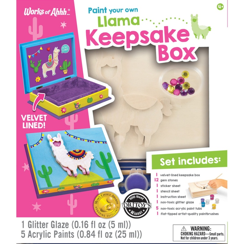 Llama Keepsake Box Wood Craft & Paint Kit