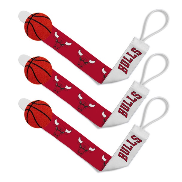 Chicago Bulls Nba Baby Fanatic Pacifier Clip 3-Pack