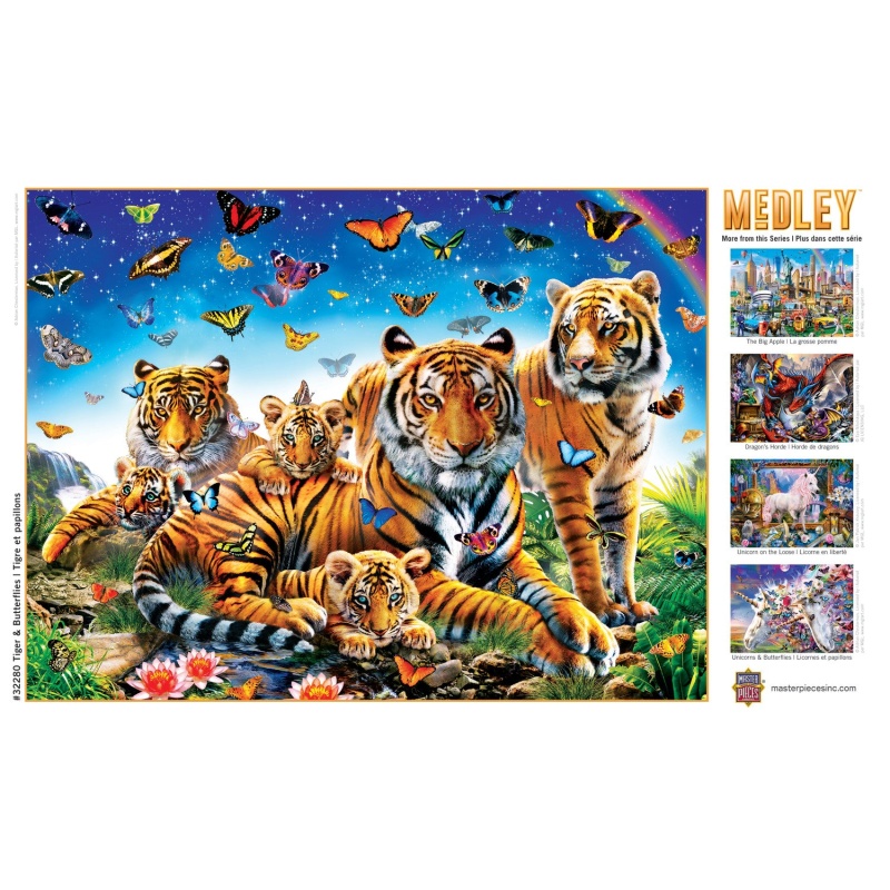 Medley - Tiger & Butterflies 300 Piece Ez Grip Jigsaw Puzzle