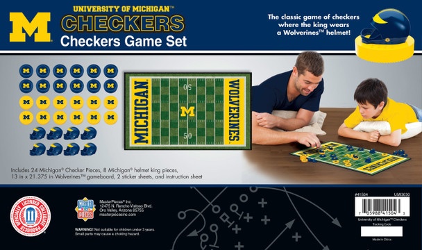 Michigan Wolverines Ncaa Checkers Board Game