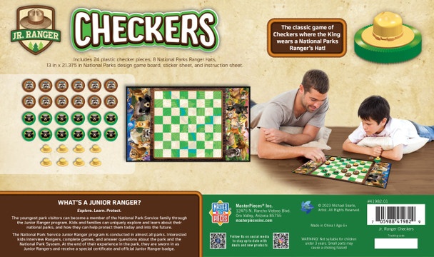 Jr. Ranger Checkers Board Game National Parks