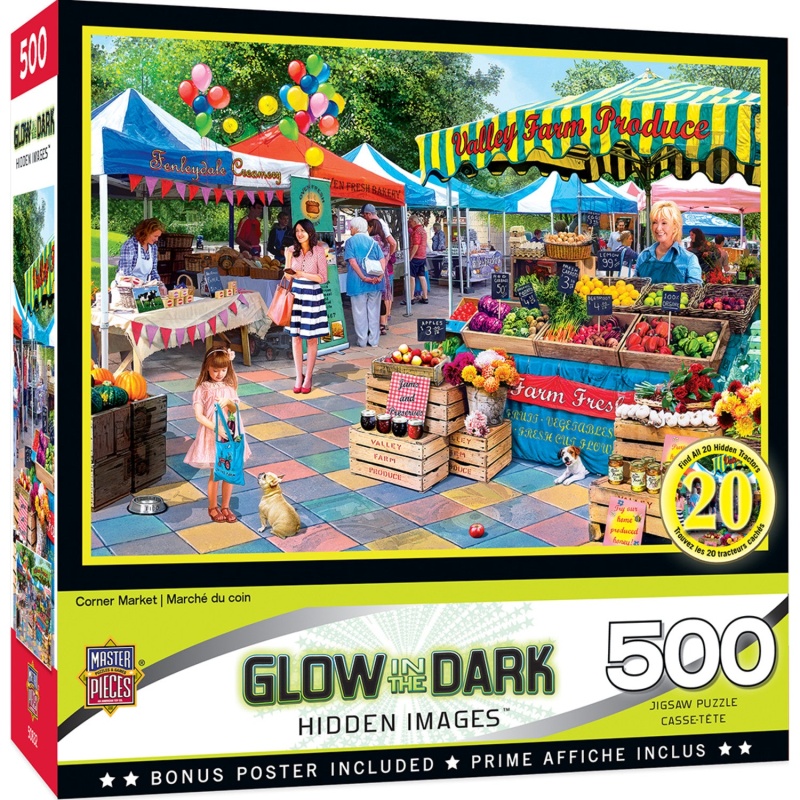 Hidden Images Glow In The Dark - Corner Market 500 Piece Puzzle