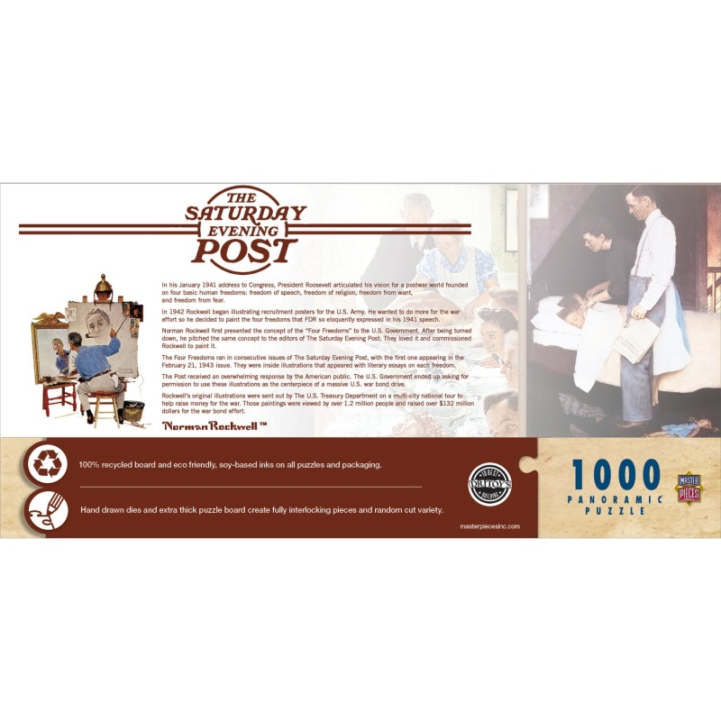 Saturday Evening Post - The Four Freedoms 1000 Piece Panoramic Jigsaw Puzzle