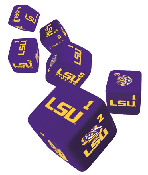 Masterpieces Game Day - Ncaa Lsu Tigers - 6 Pc Team Logo Dice Set