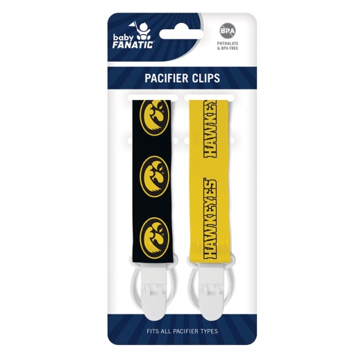 Iowa Hawkeyes Pacifier Clip 2-Pack