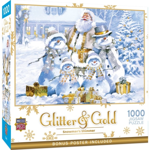 Glitter & Gold - Snowman's Shimmer 1000 Piece Jigsaw Puzzle