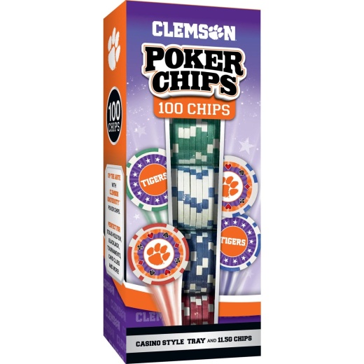 MasterPieces Clemson Tigers 100 Piece Poker Chips