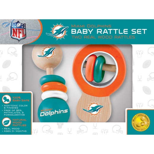 Miami Dolphins - Baby Rattles 2-Pack